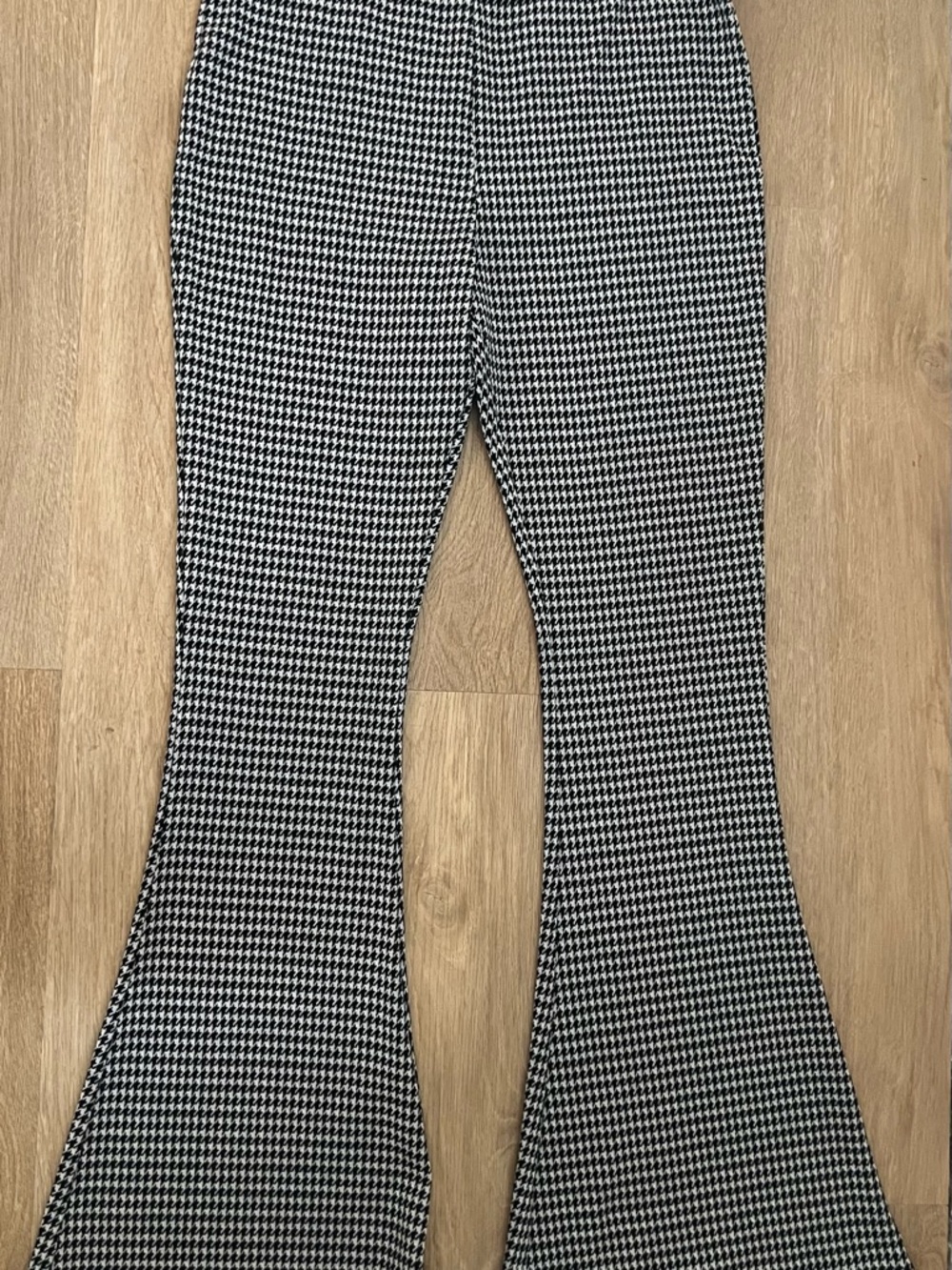 Kids Black and White Houndstooth Flared Pants